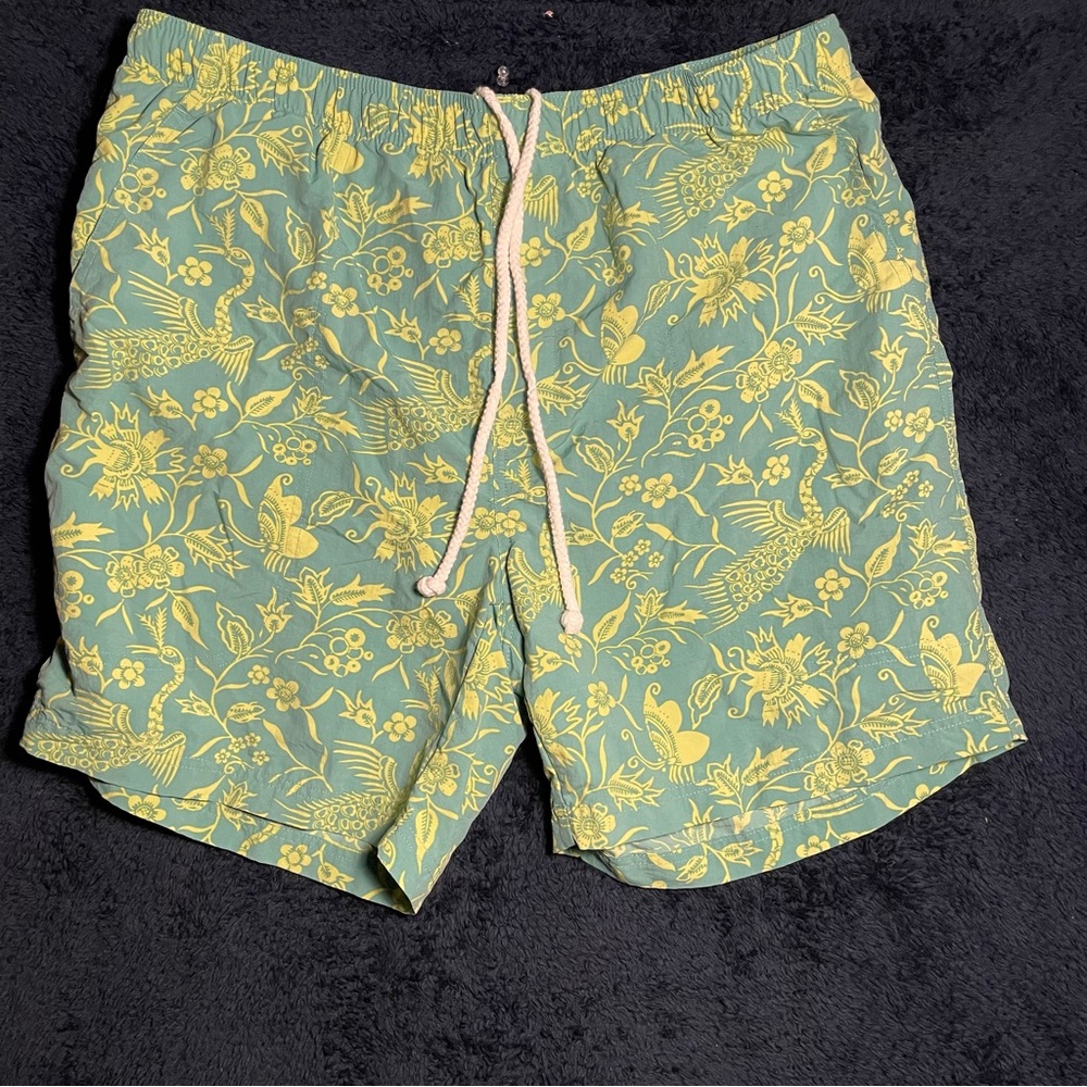 Tommy Bahama Yellow and Green Floral Board Shorts